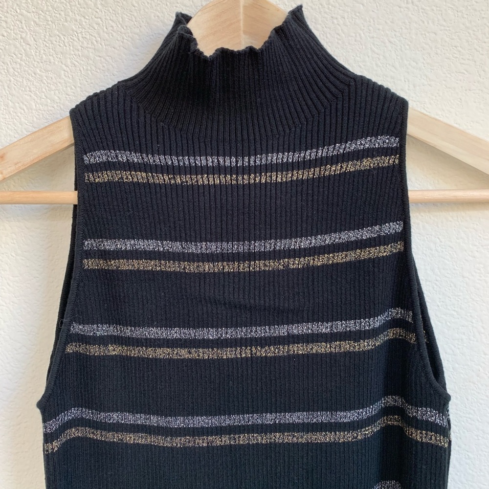SOLD Chaser | Mock Neck Metallic Sweater Dress - Picture 4 of 5